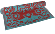 Floral Floormat in Turquoise/Red