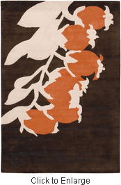 Buds Rug in Brown and Orange