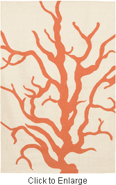 Coral Rug in Cream and Orange