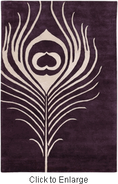 Feather Rug in Plum and Cream