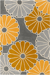 Parasols Rug in Dove Gold and Corn - Click to enlarge