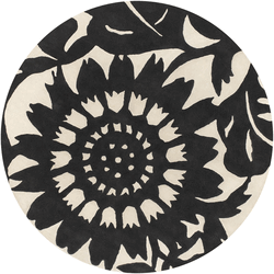 Zinnia Rug in Ebony and Cream - Click to enlarge
